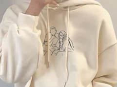 Personalized Hoodie Embroidery Line Art